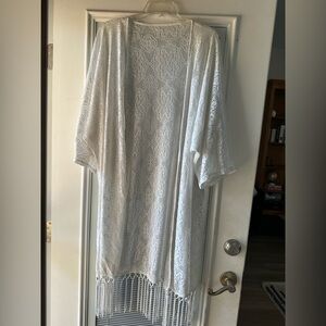 White Lace Kimono Cardigan